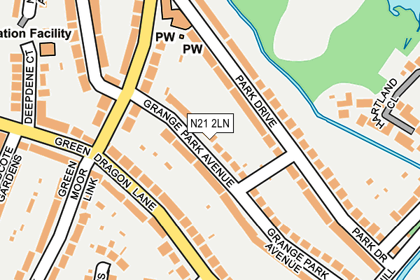 N21 2LN map - OS OpenMap – Local (Ordnance Survey)