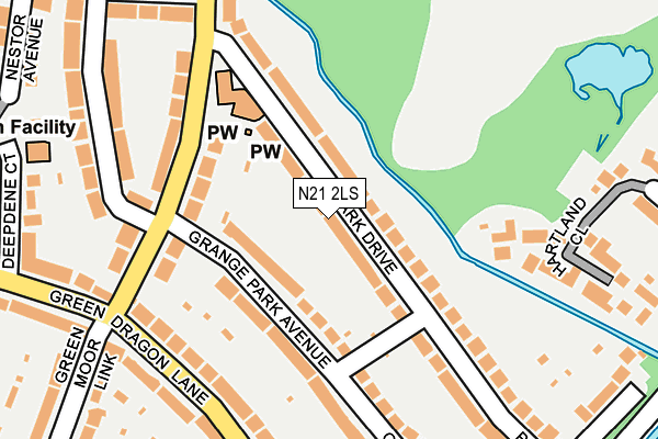 N21 2LS map - OS OpenMap – Local (Ordnance Survey)