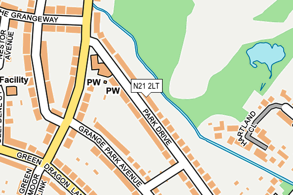 N21 2LT map - OS OpenMap – Local (Ordnance Survey)