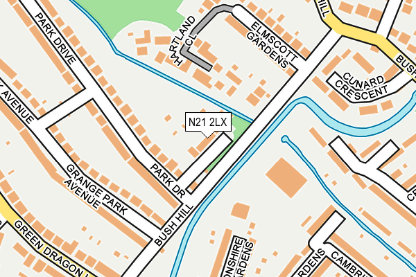N21 2LX map - OS OpenMap – Local (Ordnance Survey)