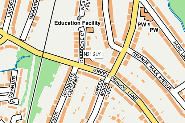 N21 2LY map - OS OpenMap – Local (Ordnance Survey)