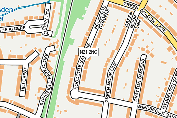 N21 2NG map - OS OpenMap – Local (Ordnance Survey)