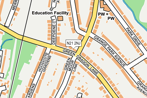 N21 2NJ map - OS OpenMap – Local (Ordnance Survey)