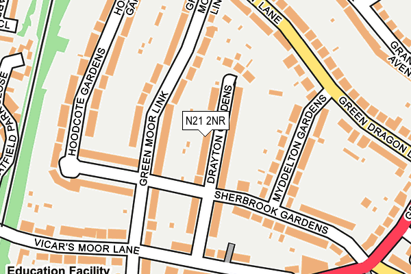 N21 2NR map - OS OpenMap – Local (Ordnance Survey)