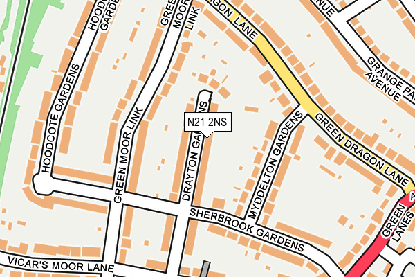 N21 2NS map - OS OpenMap – Local (Ordnance Survey)