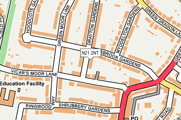 N21 2NT map - OS OpenMap – Local (Ordnance Survey)