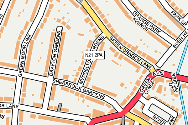 N21 2PA map - OS OpenMap – Local (Ordnance Survey)