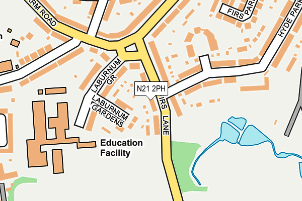 N21 2PH map - OS OpenMap – Local (Ordnance Survey)