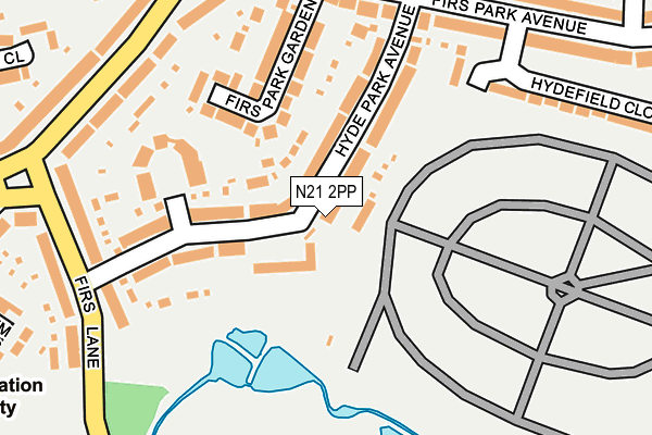 N21 2PP map - OS OpenMap – Local (Ordnance Survey)