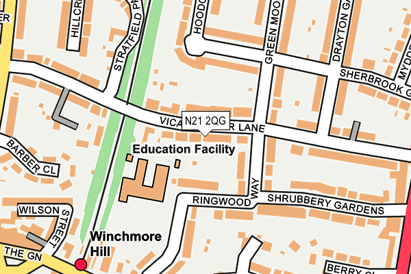 N21 2QG map - OS OpenMap – Local (Ordnance Survey)