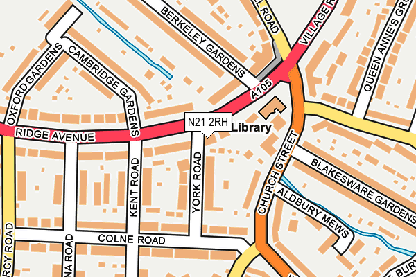 N21 2RH map - OS OpenMap – Local (Ordnance Survey)