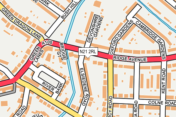 N21 2RL map - OS OpenMap – Local (Ordnance Survey)