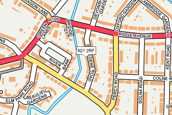 N21 2RP map - OS OpenMap – Local (Ordnance Survey)