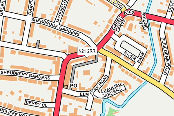 N21 2RR map - OS OpenMap – Local (Ordnance Survey)