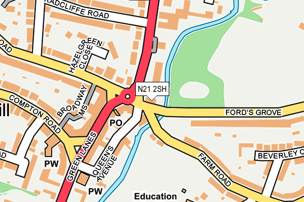 N21 2SH map - OS OpenMap – Local (Ordnance Survey)
