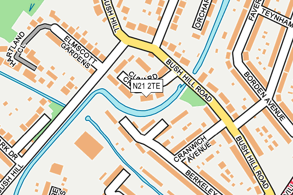 N21 2TE map - OS OpenMap – Local (Ordnance Survey)
