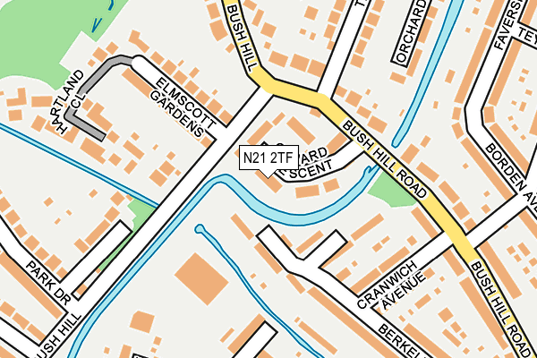 N21 2TF map - OS OpenMap – Local (Ordnance Survey)