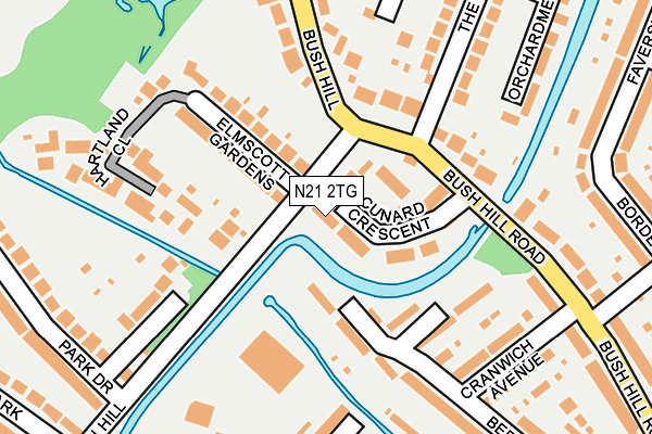 N21 2TG map - OS OpenMap – Local (Ordnance Survey)