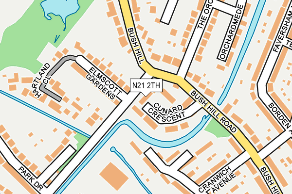 N21 2TH map - OS OpenMap – Local (Ordnance Survey)