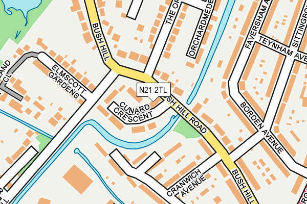 N21 2TL map - OS OpenMap – Local (Ordnance Survey)