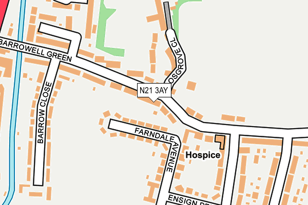 N21 3AY map - OS OpenMap – Local (Ordnance Survey)