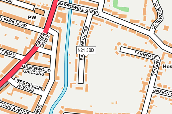 N21 3BD map - OS OpenMap – Local (Ordnance Survey)