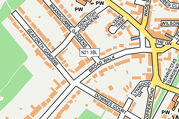 N21 3BL map - OS OpenMap – Local (Ordnance Survey)