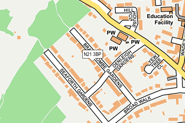 N21 3BP map - OS OpenMap – Local (Ordnance Survey)