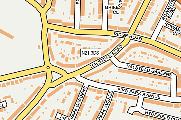 N21 3DS map - OS OpenMap – Local (Ordnance Survey)