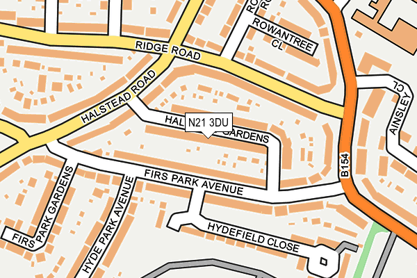 N21 3DU map - OS OpenMap – Local (Ordnance Survey)