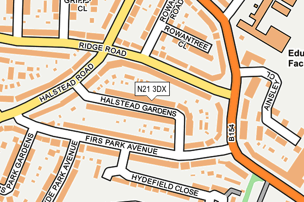 N21 3DX map - OS OpenMap – Local (Ordnance Survey)
