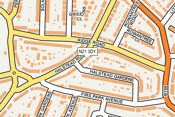 N21 3DY map - OS OpenMap – Local (Ordnance Survey)