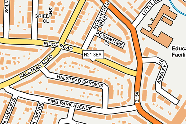 N21 3EA map - OS OpenMap – Local (Ordnance Survey)