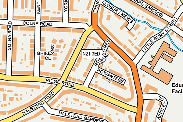 N21 3ED map - OS OpenMap – Local (Ordnance Survey)