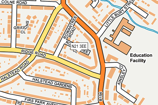 N21 3EE map - OS OpenMap – Local (Ordnance Survey)