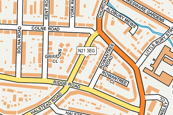 N21 3EG map - OS OpenMap – Local (Ordnance Survey)