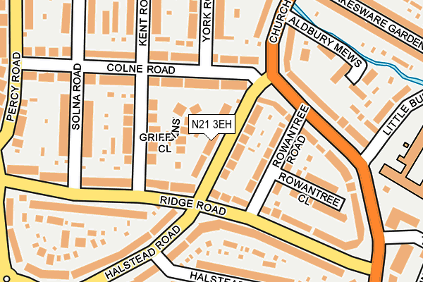 N21 3EH map - OS OpenMap – Local (Ordnance Survey)