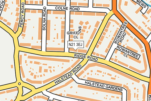 N21 3EJ map - OS OpenMap – Local (Ordnance Survey)