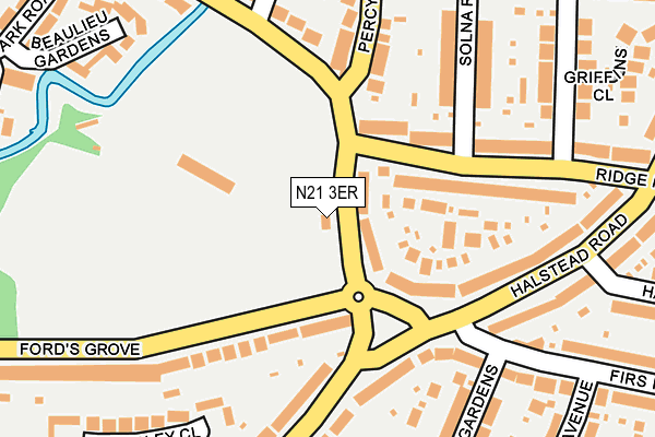 N21 3ER map - OS OpenMap – Local (Ordnance Survey)