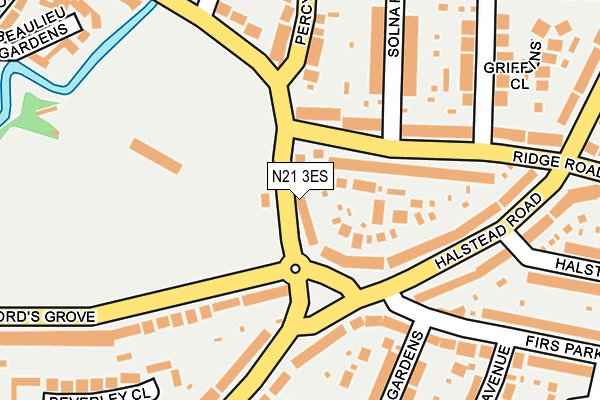 N21 3ES map - OS OpenMap – Local (Ordnance Survey)