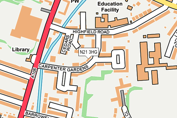 N21 3HG map - OS OpenMap – Local (Ordnance Survey)