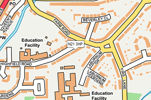 N21 3HP map - OS OpenMap – Local (Ordnance Survey)