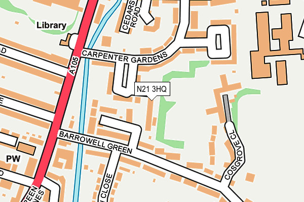 N21 3HQ map - OS OpenMap – Local (Ordnance Survey)