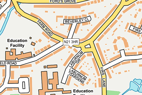 N21 3HR map - OS OpenMap – Local (Ordnance Survey)