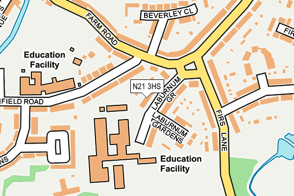 N21 3HS map - OS OpenMap – Local (Ordnance Survey)