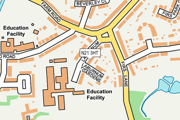 N21 3HT map - OS OpenMap – Local (Ordnance Survey)
