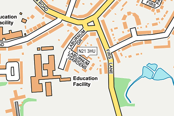 N21 3HU map - OS OpenMap – Local (Ordnance Survey)
