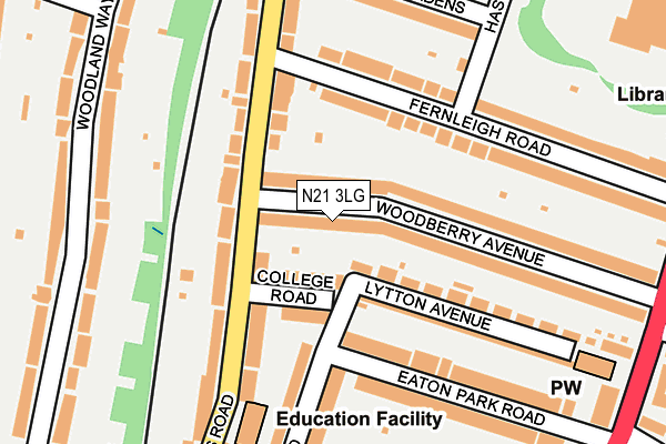 N21 3LG map - OS OpenMap – Local (Ordnance Survey)