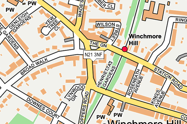 N21 3NF map - OS OpenMap – Local (Ordnance Survey)