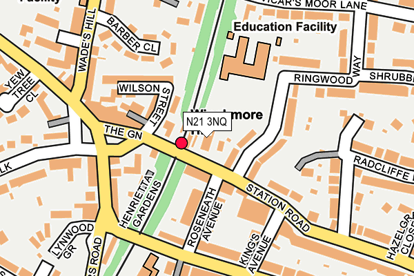 N21 3NQ map - OS OpenMap – Local (Ordnance Survey)